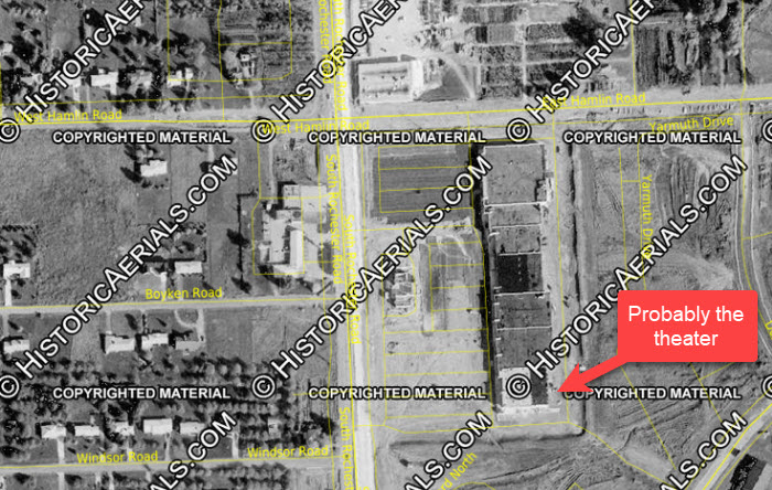 Hampton 4 Theatres - 1973 Aerial Photo (newer photo)
